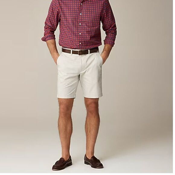 J. Crew 9" stretch chino short in Stone NWT size 32 - Picture 1 of 12